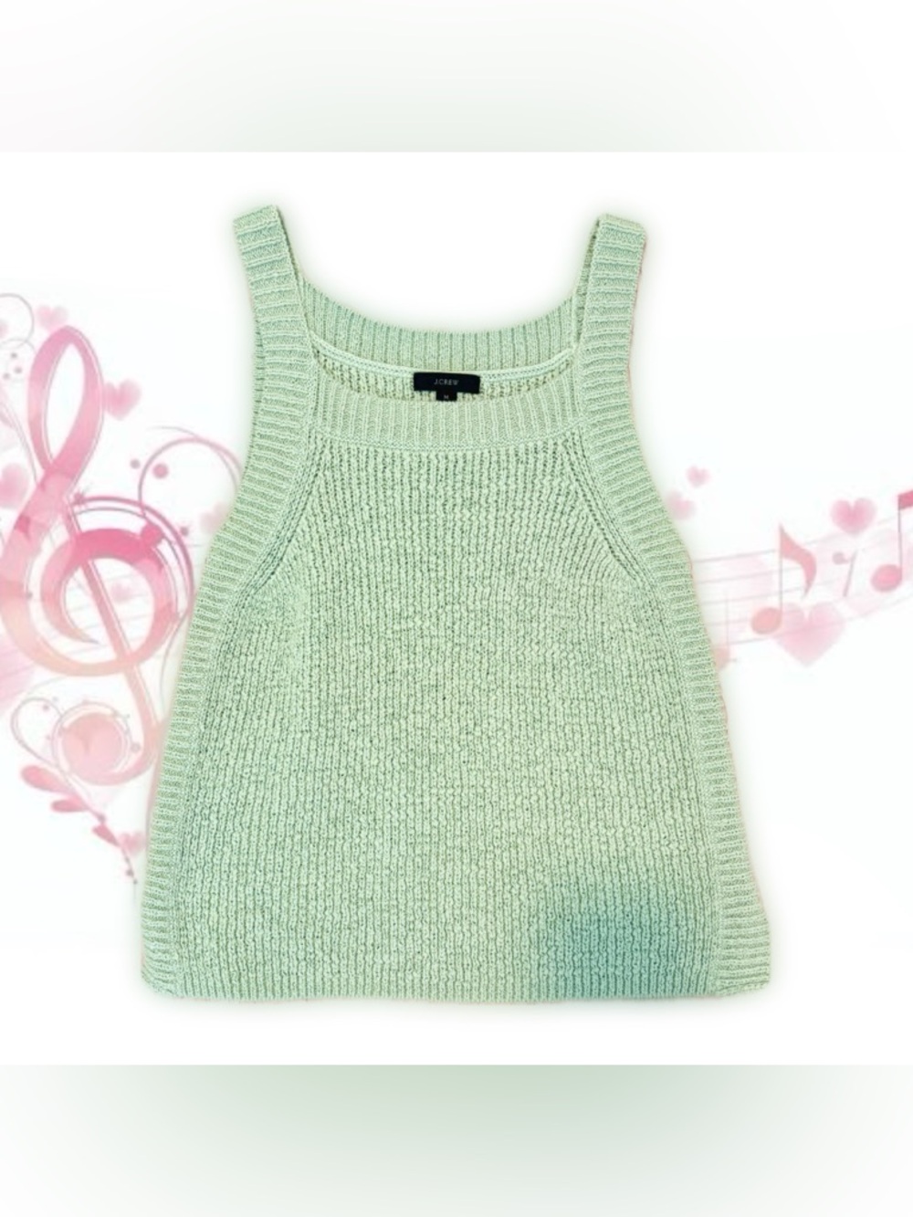 j. crew mint green ribbed knit sweater tank